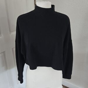 Cotton On Black Cropped Mock Neck Sweater - Women